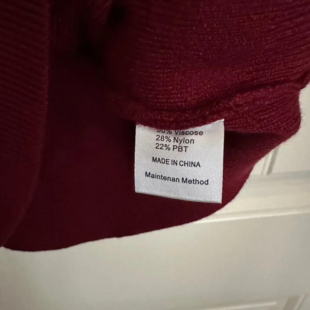NWOT Women's Puff Sleeve Mock Neck Bodycon Sweater Dress - Sz M - Picture 9 of 10